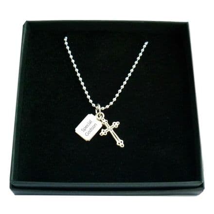 Cross Necklace for a Boy with Engraving