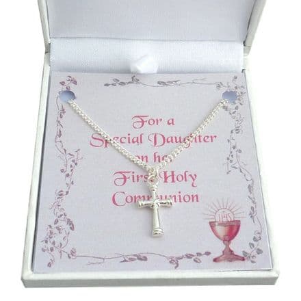 Cross Necklace for Girls First Holy Communion
