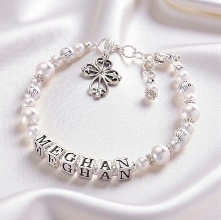 Cross of Hearts Luxury Personalised Bracelet