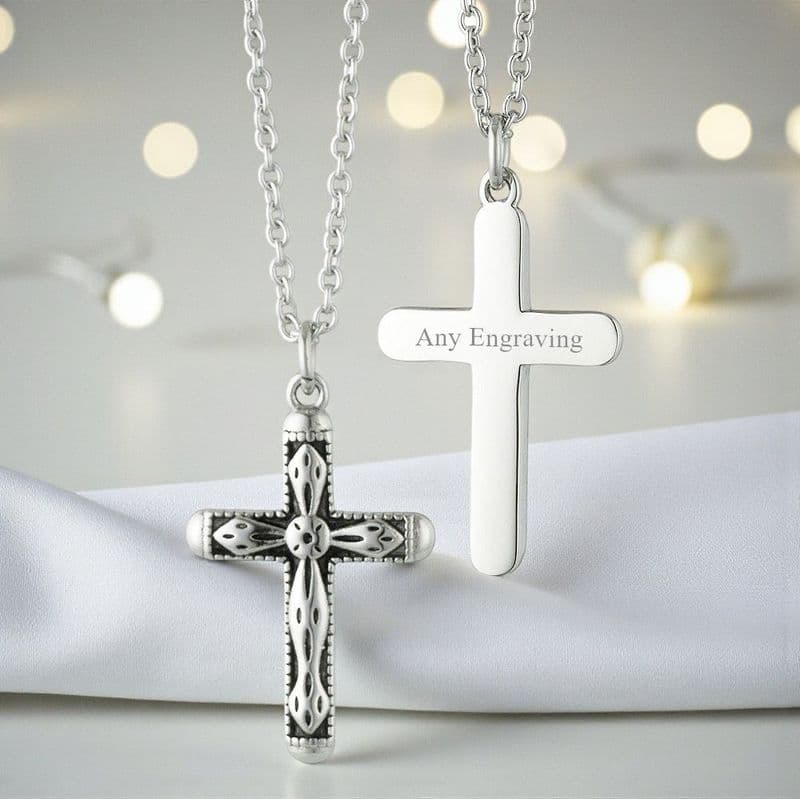Cross on a Chain Necklace with Engraving | Jewels 4 Girls