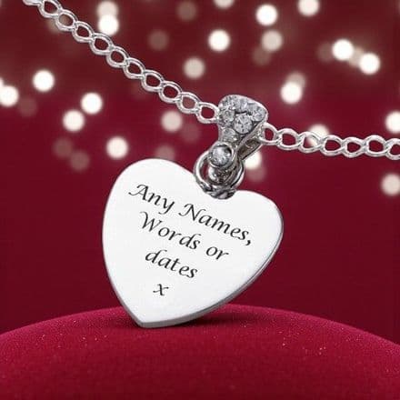 Crystal Bail Personalised Necklace for Christmas