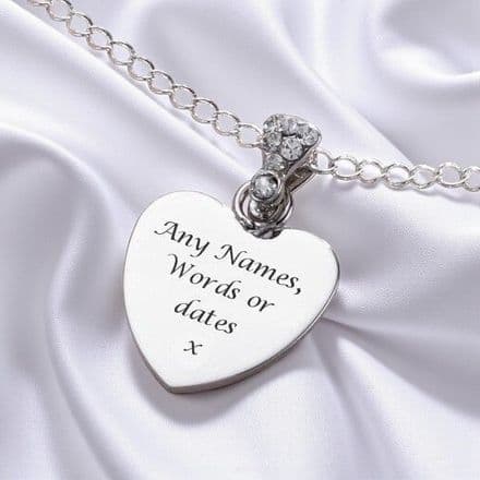 Crystal Bail Personalised Necklace with Engraving