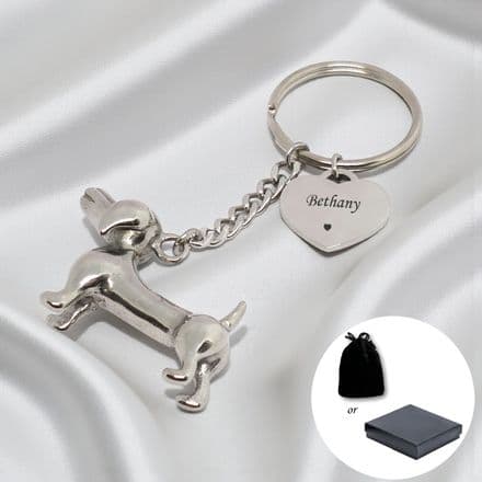 Dachshund Keyring with Engraving