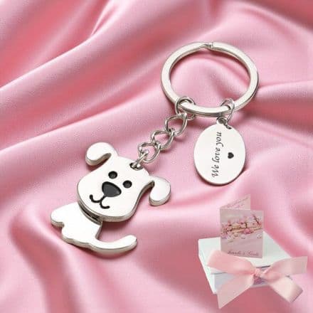 Dog Keyring with Engraving