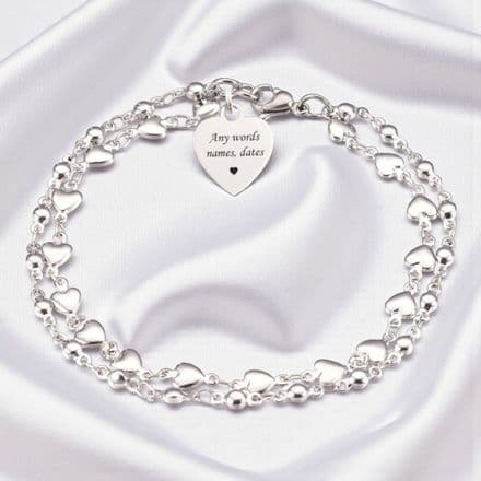 Double Chain Bracelet with Personalised Engraving