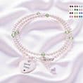 Double Wrap Personalised Bracelet, Birthstones & Pearls | Jewels 4 Girls