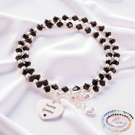 Double Wrap Personalised Crystal Friendship Bracelet