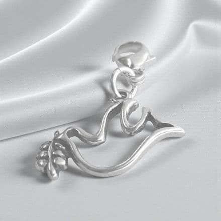 Dove of Peace Charm, Sterling Silver.