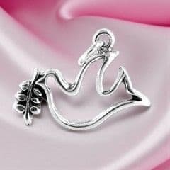 Dove of Peace Charm, Sterling Silver.