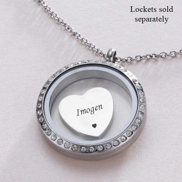 Engravable charms without loop for lockets