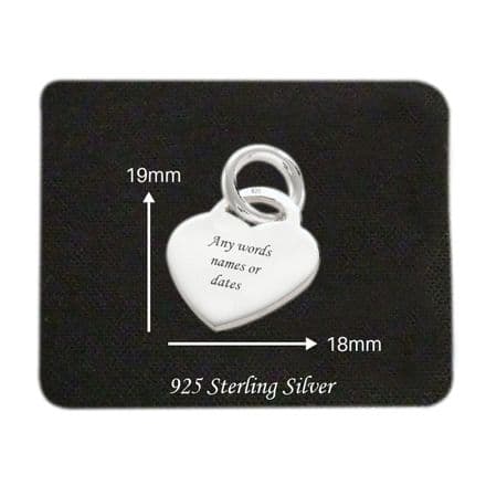 Engravable Heart Charm ref CH3 19mm x 18mm
