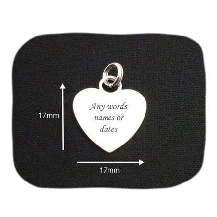 Engravable heart on Split Ring - Steel 17mm x 17mm