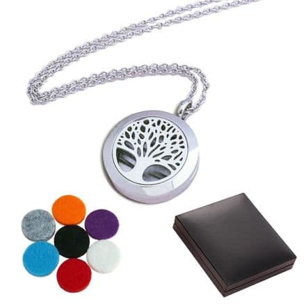 Engraved  Aromatherapy Tree of Life Locket Necklace, 13th,18th, 21st, 30th, 40th, 50th,60th Birthday