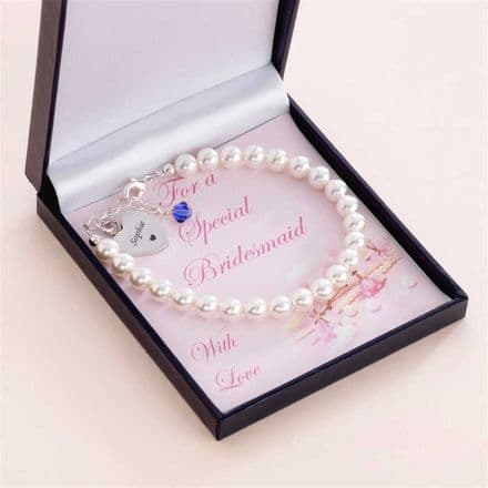 Engraved Bracelet for Bridesmaids or Flower Girl