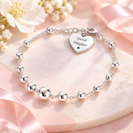 Engraved Bracelet for Special Daughter, Stg Silver