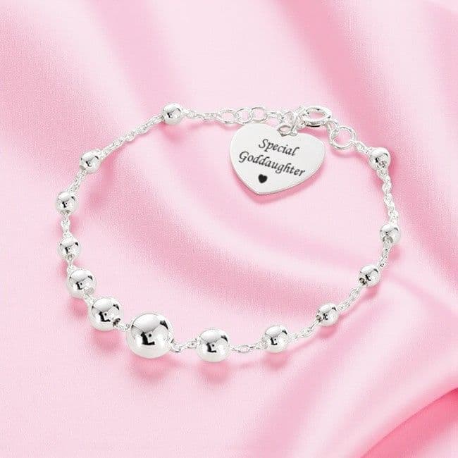 Engraved Bracelet for Special Goddaughter, Stg Silver | Jewels 4 Girls