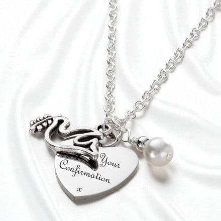 Engraved Confirmation Necklace with Dove