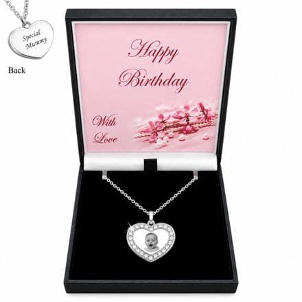 Engraved Face Photo Necklace, Happy Birthday Gift, Women, Girls, Personalised