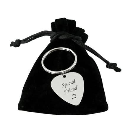 Engraved Guitar Plectrum Keyring