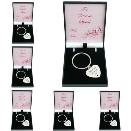 Engraved Heart Keyring with Engraving in Special Gift Box