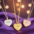 Engraved Heart Locket Necklace in Gold, Silver or Rose Gold | Jewels 4 Girls