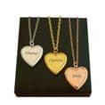 Engraved Heart Locket Necklace in Gold, Silver or Rose Gold | Jewels 4 Girls