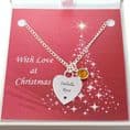Engraved Heart Necklace with Birthstone for Christmas | Jewels 4 Girls