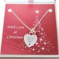 Engraved Heart Necklace with Birthstone for Christmas | Jewels 4 Girls