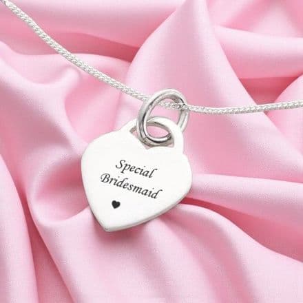 Engraved Heart Personalised Necklace - Sterling Silver