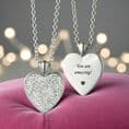 Engravable Heart Personalised Necklace with Crystals | Jewels 4 Girls