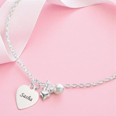 Engraved Heart, Pretty Personalised Necklace
