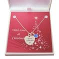Engraved Necklace with Birthstone for Christmas in Sterling Silver | Jewels 4 Girls