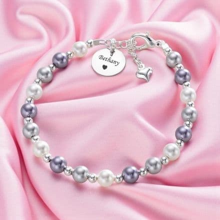 Engraved Personalised Pearl Bracelet