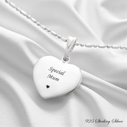Engraved Silver Necklace for Mum, Ball & Link Chain
