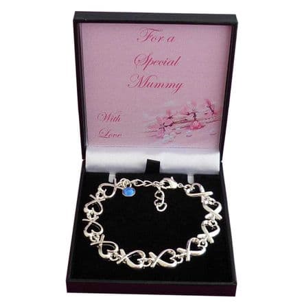 Eternal Hearts Bracelet, Birthstone, Gift for Mum or Mummy