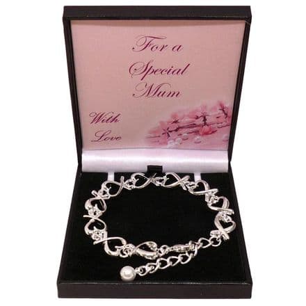 Eternal Hearts Bracelet with Card Mount for Mummy, Mum etc