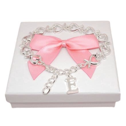 Eternal Hearts Bracelet with Letter Charm