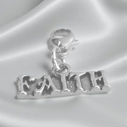 Faith Charm, Sterling Silver