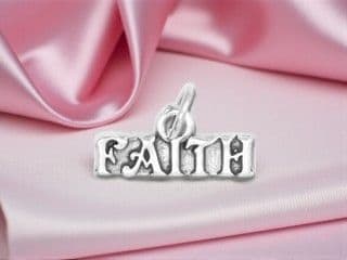 Faith Charm, Sterling Silver