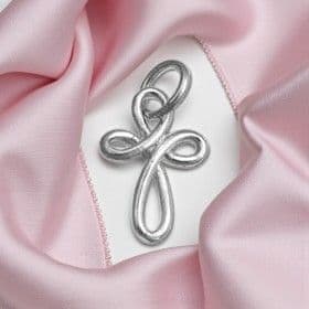 Fancy Cross Charm, Sterling Silver.