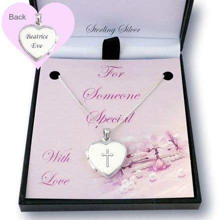 First Communion Locket Necklace Personalised with Engraving