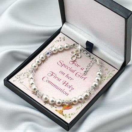 First Holy Communion Bracelet with Card Choice