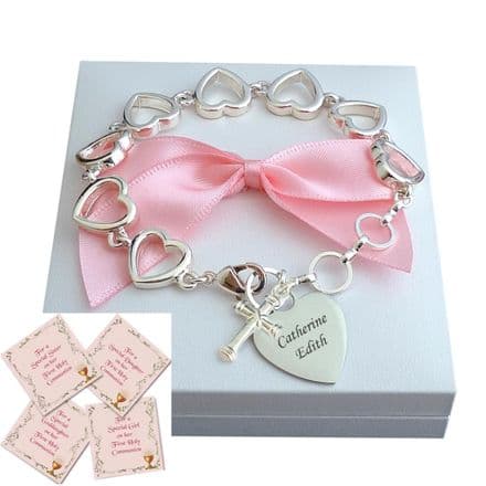 First Holy Communion Bracelets for Girls with Engraving