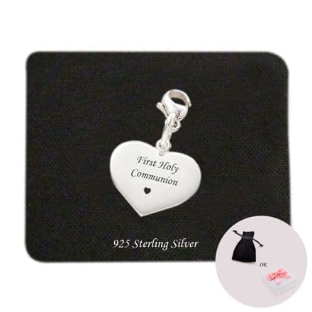 First Holy Communion Clip on Charm, Sterling Silver