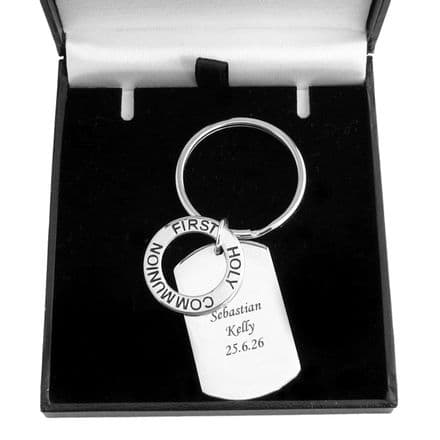First Holy Communion Dogtag Keyring with Engraving