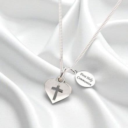 First Holy Communion Necklace with Engraved Tag