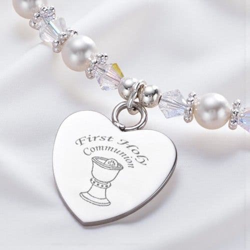 First Holy Communion Pearl & Crystal Necklace | Jewels 4 Girls
