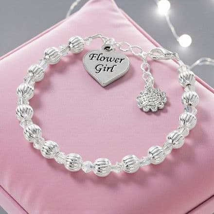 Flower Girl Bracelet with Fluted Beads