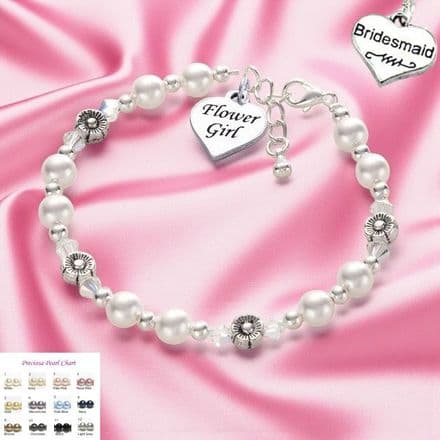 Flower Girl or Bridesmaid Pearl Bracelet.
