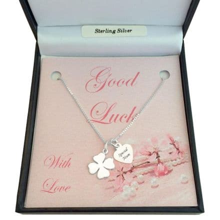 Four Leaf Clover Necklace. Good Luck Gift for Mum, Friend, Daughter etc